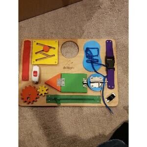 BUSY BOARD Wooden Sensory Toys Toddler Educational Learning Activities DEMOCA